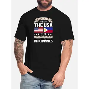 Unique Filipino Heritage Graphic Tee - Short Sleeve, Black, Funny Design, Mens Collection, Story Began in the Philippines, Live in USA, Casual Wear, Comfortable Fabric, Relaxed Fit