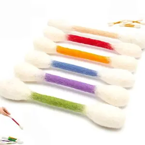 Cat Large Cotton Swab Toys with Catnip - 6 Pk Durable for Chew, Cute Cat Toys Interactive Kitty for Boredom, Exercise, & Play