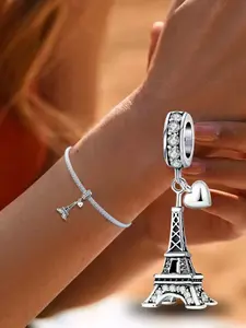 Eiffel Tower Design Pendant, 1 Count Fashionable Diy Jewelry Making Kit for Bracelet & Necklace, Trendy All-match & Exquisite Diy Jewelry for Birthday Gift