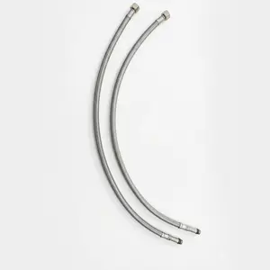 2-Pack braided stainless steel water supply hose, 24-inch/60cm hot and cold water inlet pipes, Flexible, suitable for European and American applications.