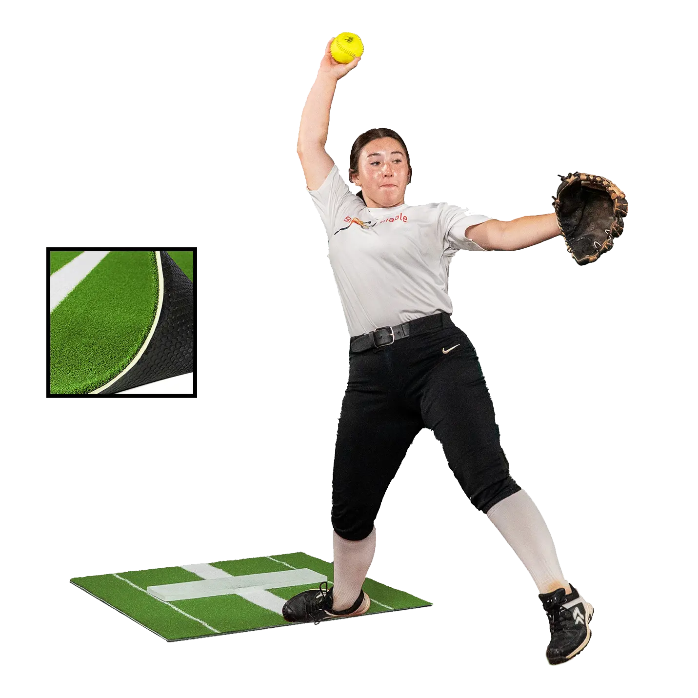 2 × 3 Elite Softball Pitching Mat - Green