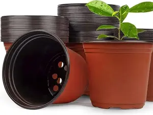 100 PCS Plastic Nursery Pots 4 Inch Seed Starting Pots for Succulents, Seedlings, Cuttings, Transplanting
