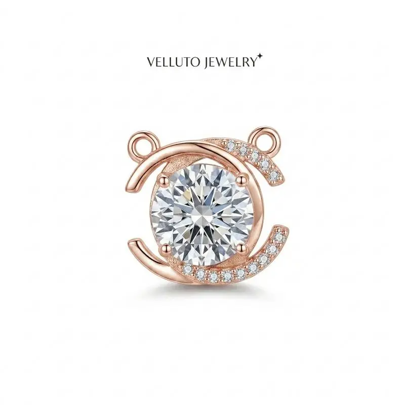 18K GOLD PLATED  MOISSANITE 1.0CTW VVSD Color - Charming - Special Occasion - 18K Gold Plated Necklace & Pendant