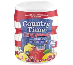 Country Time Cherry Lemonade Powdered Drink Mix, 1 Canister, for Shareable Refreshment, Naturally Flavored with Other Natural Flavor, No Artificial Sweeteners or Flavors, 18.3 oz