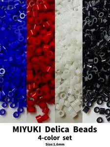 4 Colors Miyuki Delica Beads Set, Mixed Beads, 3828pcs, 1.6mm, 20g Total, DIY Jewelry Making, Bracelets, Necklaces, Earrings Materials
