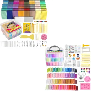 Polymer Clay 50+72 Colors, Modeling Clay for  DIY Starter Kits, Oven Baked Model Clay, , Non-Sticky,with Sculpting Tools, Ideal  for  and Artists (50+72 Colors)