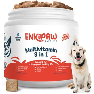 Enkipaw Active 9-in-1 Dog Supplement for Senior Dogs | Joint, Gut & Immune Support