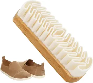 2026 Upgraded Suede Brush and Eraser, Multi-Purpose Nubuck Cleaner for Shoes, Bags, Jacket, Purse, Sofa with Wooden Handle, Stain Eraser, Leather Cleaning Brush