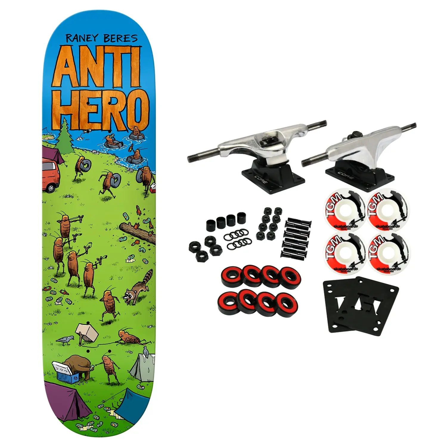 Anti Hero Skateboard Complete Raney Roached Out 2 Green 8.62" x 32.56"