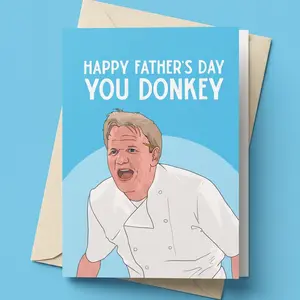 Funny Father’s Day Card - Happy Father's Day You Donkey Postcard – Cute Humor Card for Dad | Lighthearted Gift Idea, Dad, Am I Your Favorite Child | Happy Father's Day