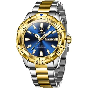 OLEVS Mens Watches Big Face Stainless Steel Waterproof Date Analog Quartz Watches Fashion BusinessWrist Watches for Men-