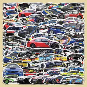 Racing Car Pattern Sticker, 51pcs/set Self Adhesive Decorative Stickers, DIY Decals for Water Bottle, Laptop, Phone Case, Scrapbooking, Journal Making