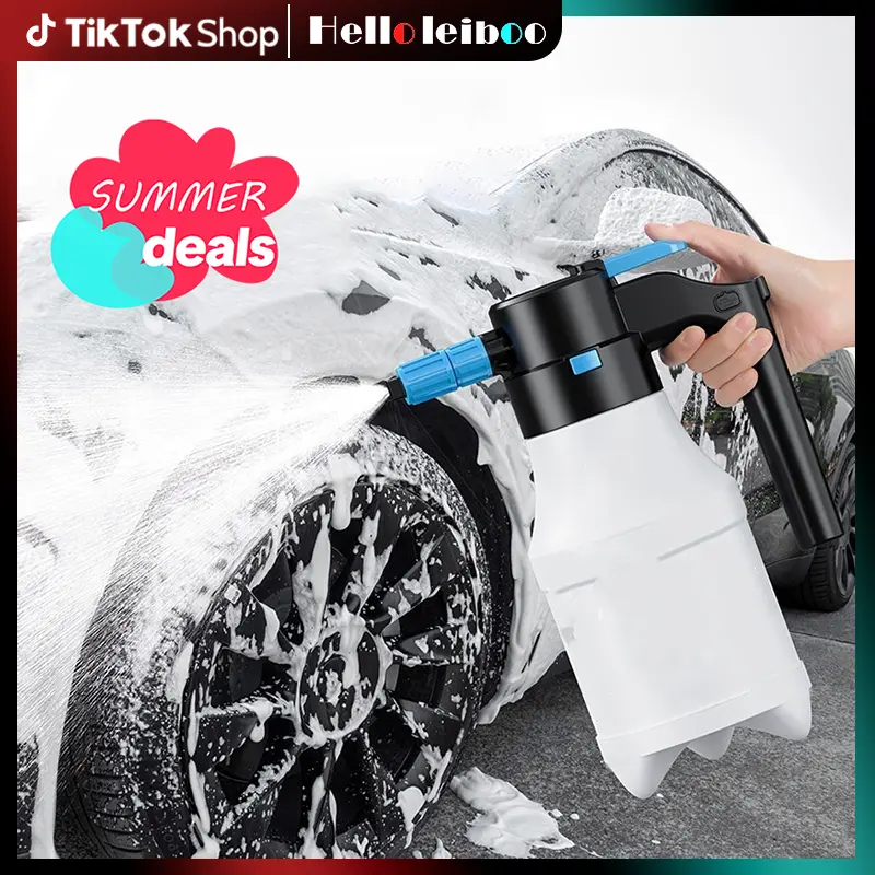 LEIBOO Electric Car Foam Sprayer, USB Charging, 1.5L Large Capacity Foam Sprayer, Car Washing Set - Portable Handheld Pressurized Car Wash Foam Gun for Home, Garden, Car Detailing and Cleaning - Spring/Summer Car Wash Accessories! Labor Day Gift!
