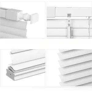 LazBlinds No Tools No Drill 1" Vinyl Mini Blinds Cordless Light Filtering Horizontal Blinds for Windows 21" W x 36" H White