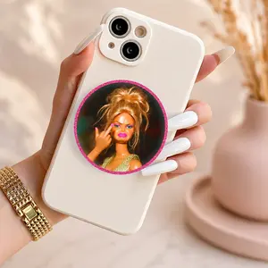 Disgusted Doll Face MagSafe Phone Grip, Retro Vintage Doll Phone Holder Stand, Creepy Cute Kindle Grip, Gothic Gift