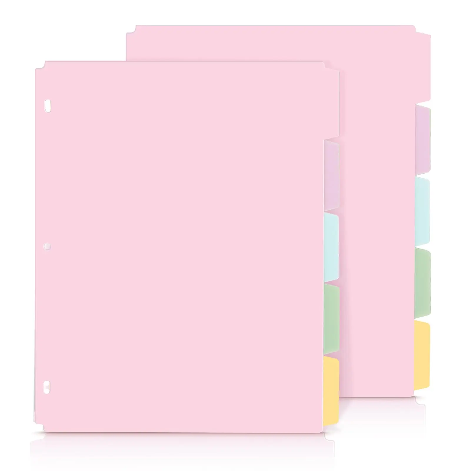 Binder Dividers with Tabs, 5 Tab Dividers, Pack of 2 Sets, 10 Dividers for 3 Ring Binder, Binder Dividers with Write on Tabs for School Office Home