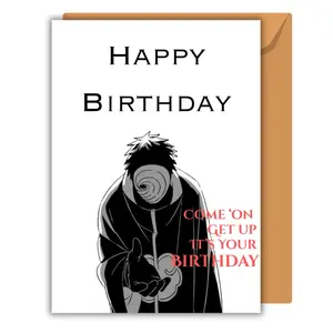 Naruto Anime Happy Birthday Card Unique Obito Card