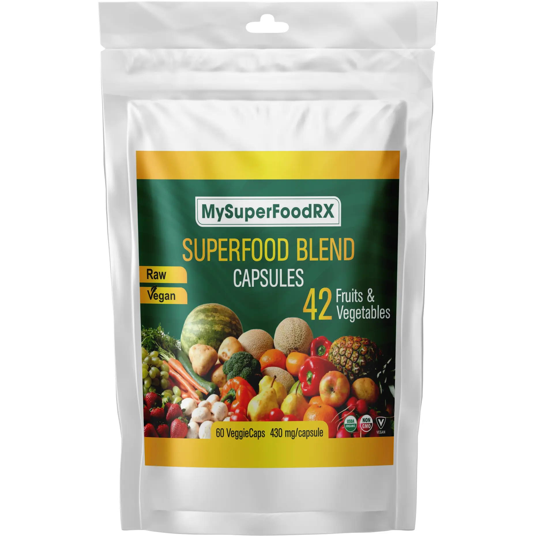 42 Superfood Blend Capsules - 60 Capsules: Fruits & Vegetables Capsules green superfood