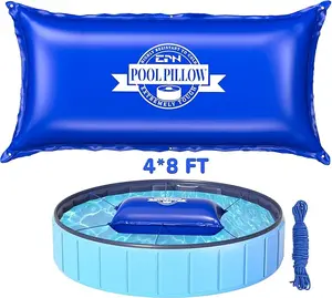 4 x 8 Ft Pool Pillows for Above Ground Pool, 0.5mm Thick PVC Cold-Resistant Pool Cover Air Pillow with 49.2 Ft Rope