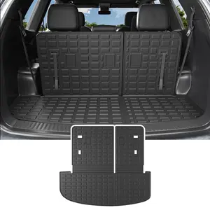 [Fits 20-25 Telluride] Trunk Mat Compatible with 2020-2025 Kia Telluride Cargo Liner with Backrest Mat Cargo Mat 3rd Row Replacement for 2020 2021 2022 2023 2024 2025 Kia Telluride Accessories(Trunk Mat with Backrest Mat)