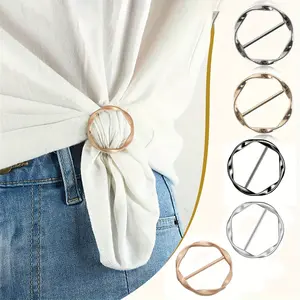 5pcs Adjustable Scarf Buckles Mixed Colors for Shirts, Ties, Belts & More - Durable Metal Clips for Stylish Accessory Attachment, Accessory Fasteners|Sleek Metallic Finish|Alloy Construction