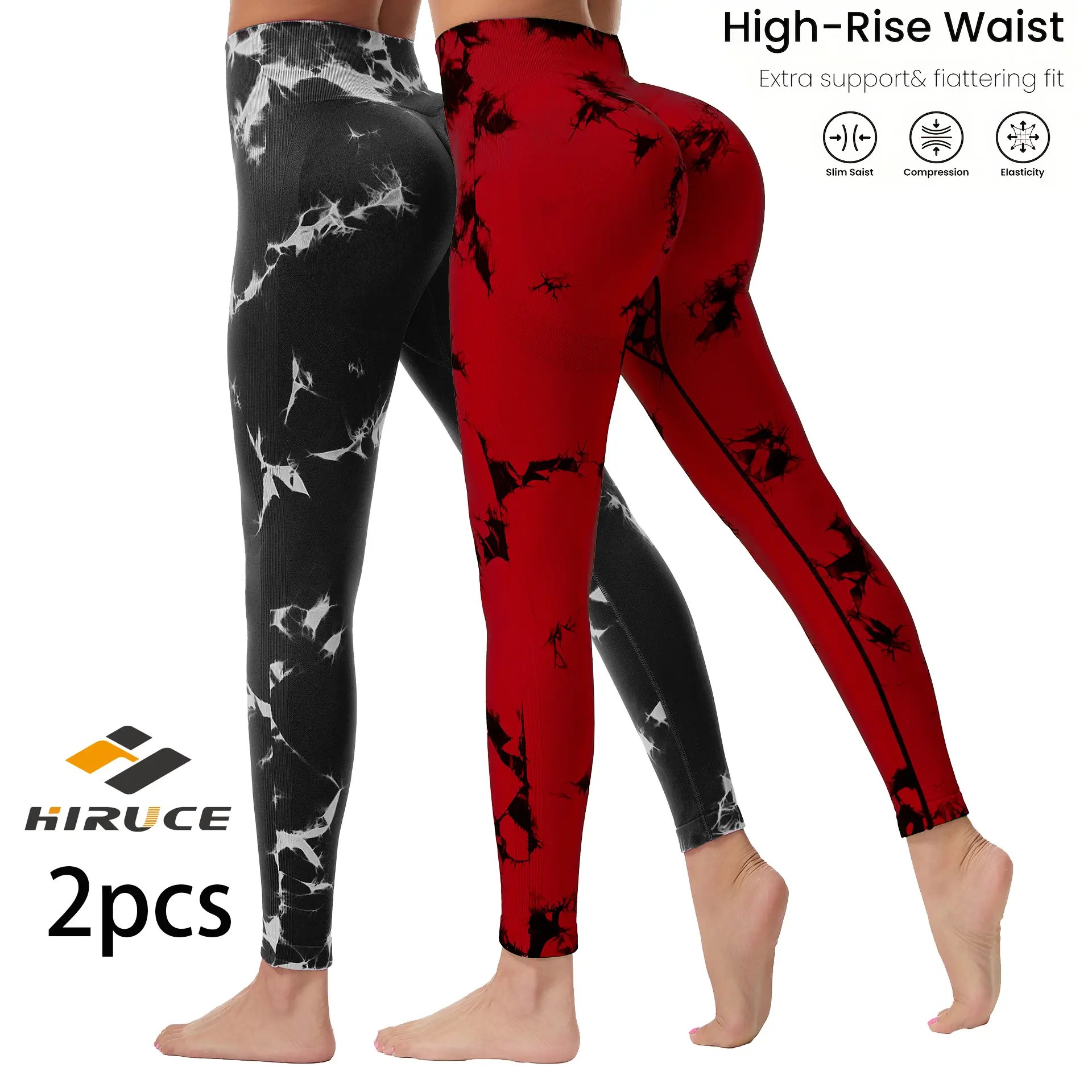 1-2Packed Ultra Soft Seamless Tie Dye Leggings for Women - High Waisted Tummy Control & Butt Lifting, Squat Proof Yoga Pants, Breathable for Workout & Casual in Assorted Colors Month Pack Denim-Legged Athletic Plush Comfortable Stylish Everyday gray loose