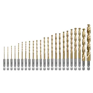 Cobalt Drill Bit Set, 23 Pack 1/16 Inch to 3/8 Inch Hex Shank High Speed Steel Jobber Drill Bits, for Hardwood, Aluminum,Metal,Copper,Alloyed Steel