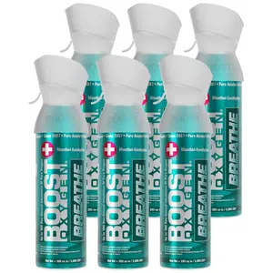 Boost Oxygen Natural Portable 5-Liter Pure Oxygen Canister, Menthol (6 Pack)