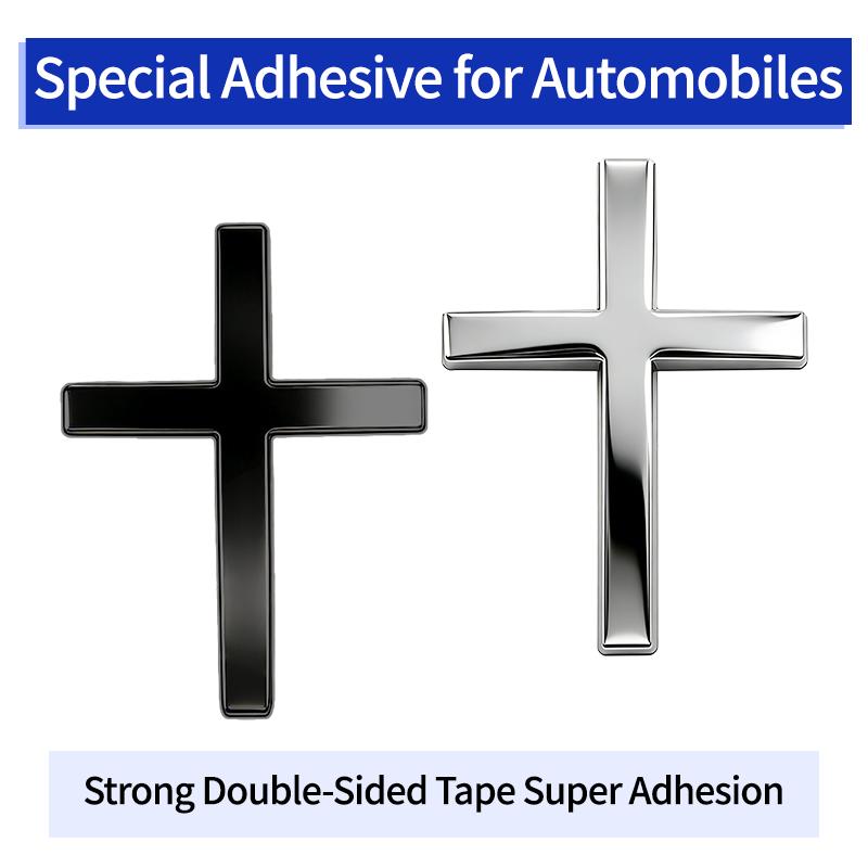 2PCS Universal Durable Christian Cross Sticker - 3D Emblem Badge for Car Exterior, Motorcycle & SUV, Easy Application Decorative Gift & Accessory Christmas Gift