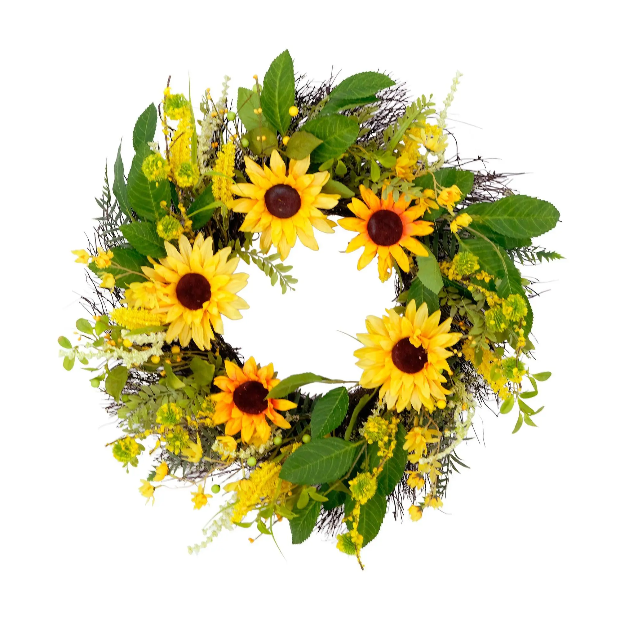 Puleo International 24" Artificial Sunflower Floral Wreath