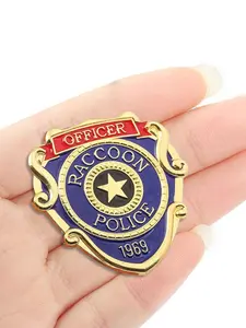Resident Evil Raccoon City Detective Badge Pin, Police Shield Emblem Brooch, Movie Collectible for Fans and Cosplay Accessories