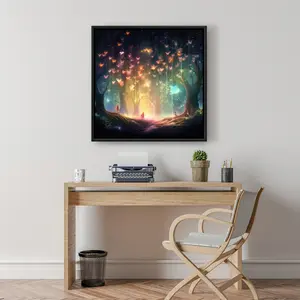 Pictorem C1FC24240UYK4Z 24 x 24 in. A Dream Come True - Orange Framed Canvas Wall Art for Home Decor