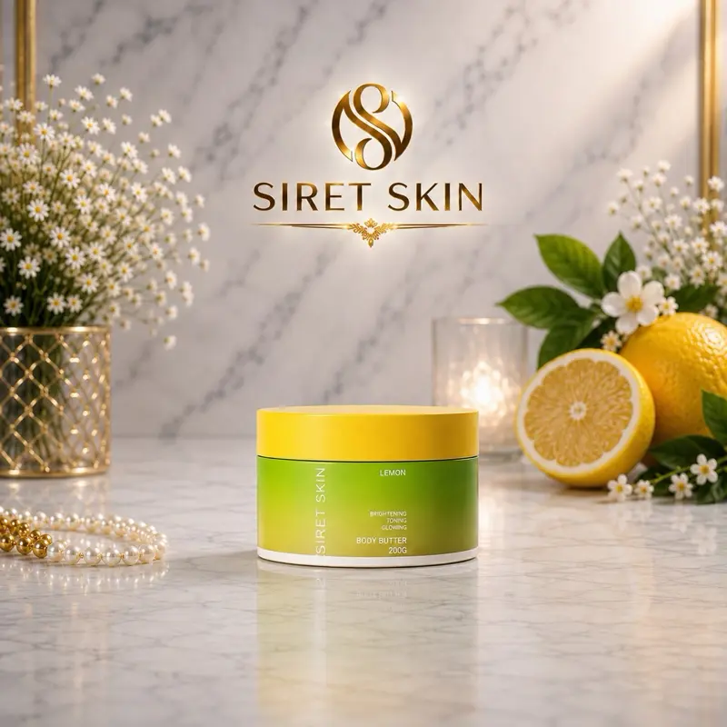 Lemon Body Cream for Brightening & Hydration | Moisturizing Glow Cream | Siret Skin 8oz