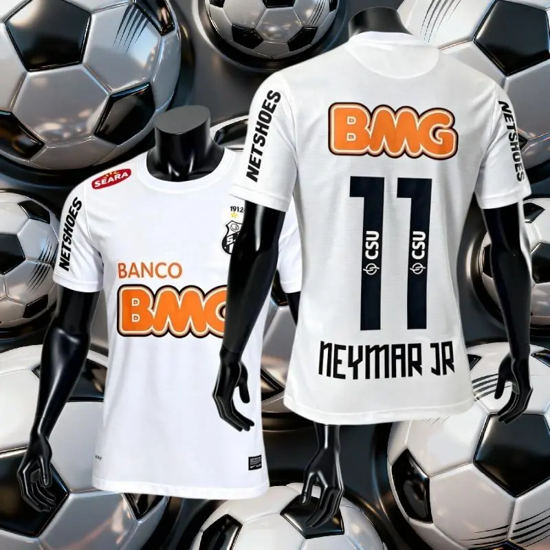 1213 White Home Neymar #11 Soccer Short Sleeve Jersey