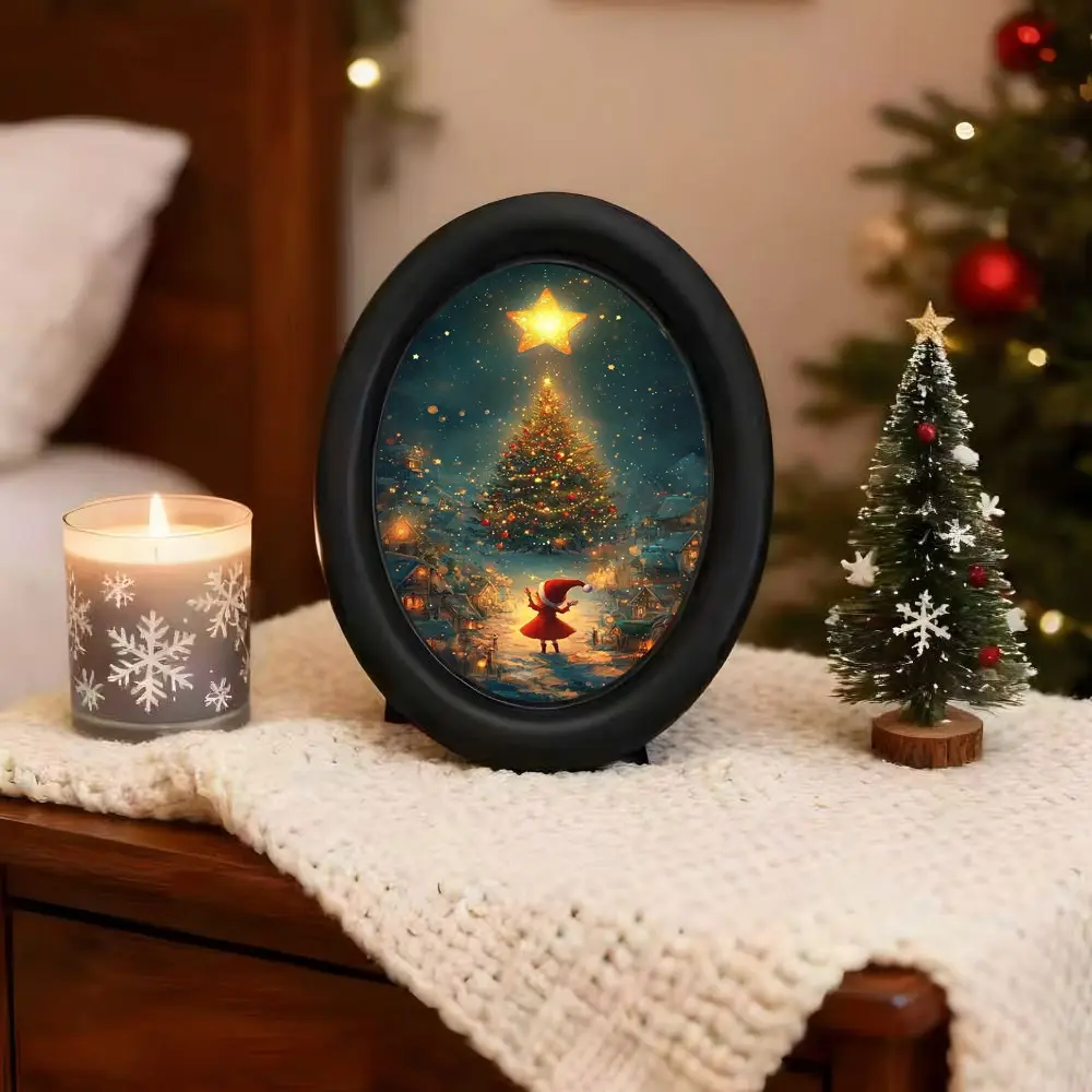Vintage Christmas Tree Wall Decor, Gothic Victorian Style 3D Painting, Handmade Photo Transfer Print, Perfect for Halloween, Christmas Decorations, Festive Decoration & Holiday Decoration, Home Ornaments