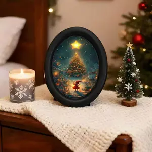 Vintage Christmas Tree Wall Decor, Gothic Victorian Style 3D Painting, Handmade Photo Transfer Print, Perfect for Halloween & Holiday Decoration