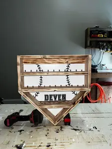 Homeplate Baseball Display w/ Custom Back