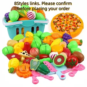 Pretend Play Food Toy Set, Fruit & Vegetable & Kitchen Utensils Toy, Play Kitchen Accessories, Simulated Kitchen Toy for Kids, Pretend Play Toy for Boys & Girls
