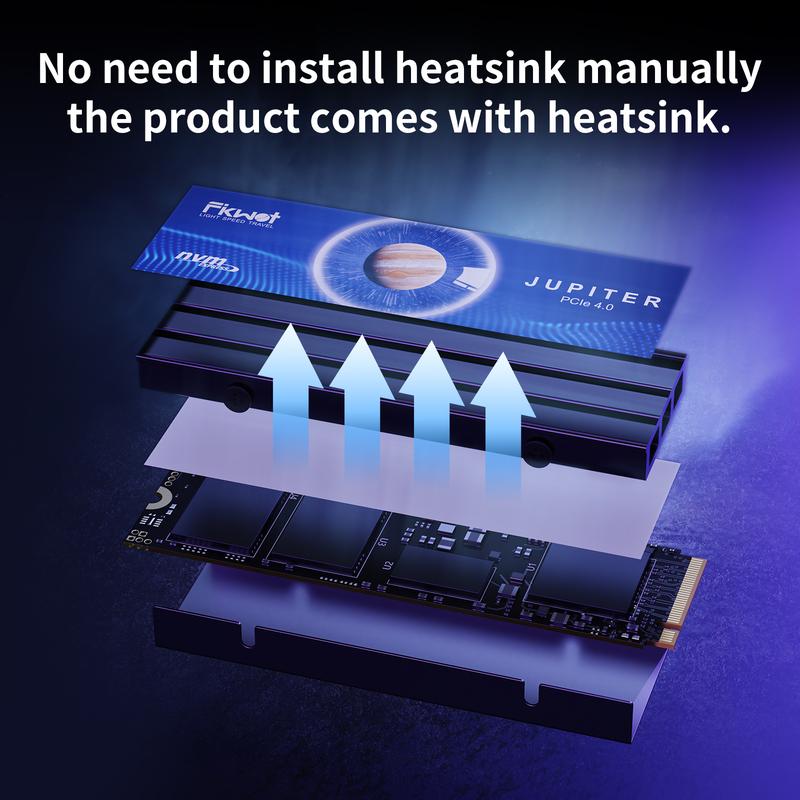FIKWOT FX910 with Heatsink M.2 SSD 2TB NVMe SSD, PCIe Gen4 Gaming SSD , Up to 7300MB/s, M2 2280 Internal Solid State Drive for PS5