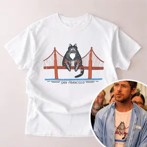 Project Ryan Cat Comfort Colors Shirt, Golden Gate Bridge Cat, Movie Hail Mary, Ryland Grace Cat Shirt Menswear Streetwear RM5