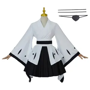 Women's Anime Cosplay Costume, Checkered Kimono Dress, Women's Halloween Lolita, Perfect for Anime Fans & Cosplayers