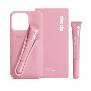 Lip Holder Phone Case for Women, Soft Silicone Protective Phone Cover with Built-in Lip Gloss Slot, Cute Ribbon Design Shockproof Case, Slim Grip Cover for Daily Use, Makeup Lovers, Travel, School and Gift