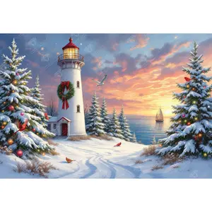 Festive Lighthouse Diamond Painting Kit