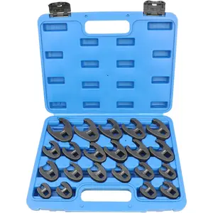 21-Piece 6-Point Flare Nut Crowfoot Wrench Set, 1/2"- & 3/8"-Drive Chromium Steel Corrosion-Resistant Metric 8-32mm Wrenches for Removing Nuts in Tight Spaces (Boating & Water Sports Essential), Crow’s Foot,summervibes