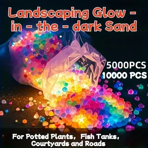 Luminous Resin Sand 3-5mm, Glowing Succulent Stones, Aquarium Bonsai Outdoor Garden Decor, Mini Landscape Pathway Rocks, Garden Accessories