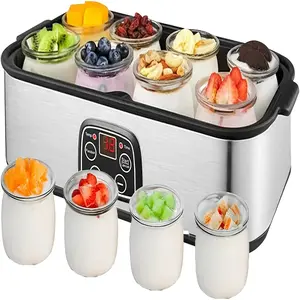 Probiotic yogurt maker with 8 cups, temperature-controlled yogurt maker, 36-hour yogurt maker, 480z electric yogurt maker with adjustable temperature and time control