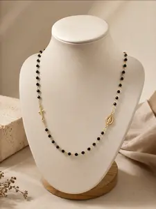 14k Rosario con zirconia oscura