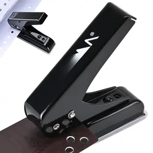 Single Hole Punch, 30 Sheet Capacity, Heavy Duty Paper Hole Puncher, 1/4" Hole Punches, 60% Labor Savings for for ID Cards, Chipboard Art Projects, Black