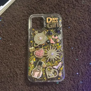 Dope Black Girl Iphone Junk Case with Glitter and Embellishments for Stylish Protection