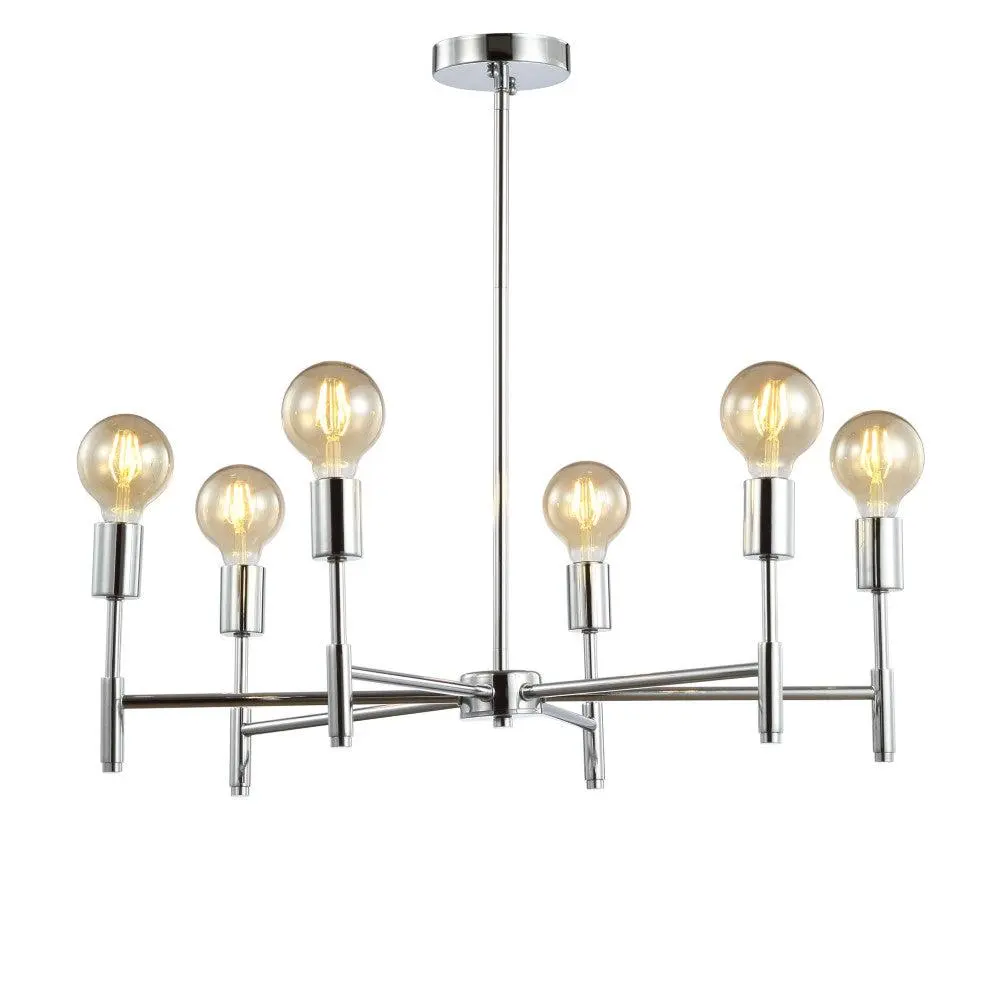 Turing 28.5" Modern Adjustable Height Metal LED Chandelier with LED Bulbs, Home Decor Light, Decorative Adjustable Drop Ceiling Lighting, Decorative Lights